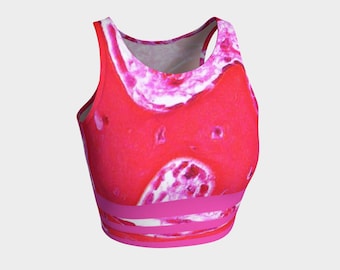 Células óseas histología Crop tank top hecho a mano de alta calidad Medical Science microscopio yoga enfermera biología artista original impreso geek desgaste
