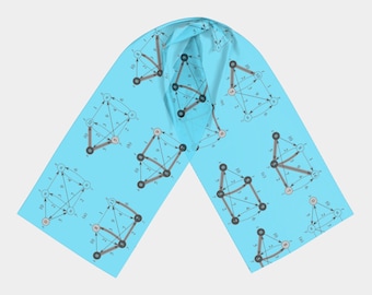 Dijkstras algorithm scarf computer science fashion accessory high quality poly chiffon engineer artist original art printed chic geek wear