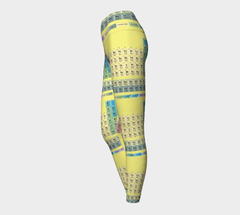 Periodic table of elements chemistry chemist yoga leggings handmade high quality artist original art printed science chic geek wear