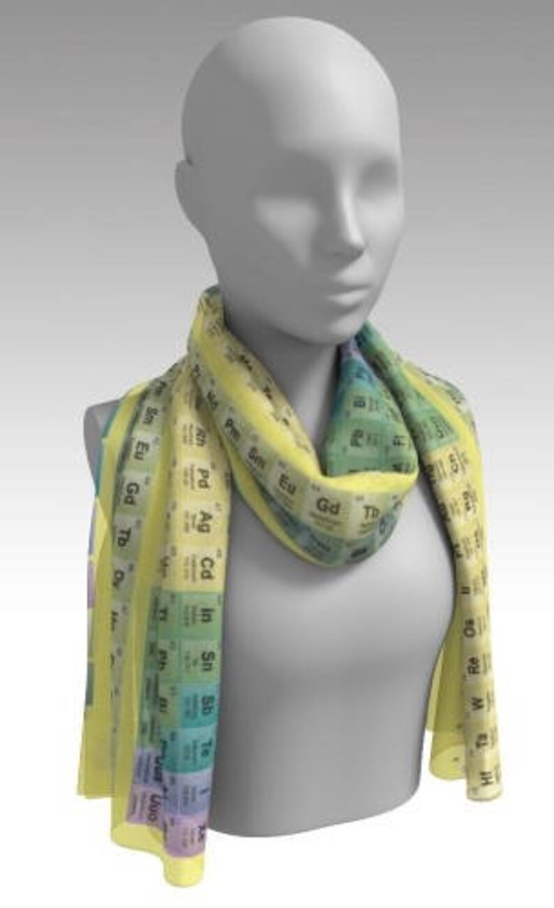 Periodic Table Scarf Element Chemistry Fashion Accessory High Etsy