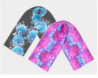 Bacteriophage bufanda microbiología moda accesorio de moda poli gasa biología bacterias phage virus science art impreso chic geek wear