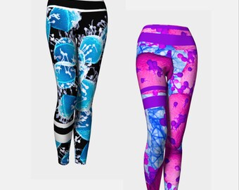 Bacteriophage microbiología pantalones biología bacteria phage virus de alta calidad yoga leggings artista arte original impreso ciencia chic geek desgaste
