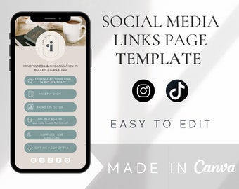 Link in Bio Template for Instagram | TikTok | Social Media Link Page | Instagram Landing Page | Digital Download | Custom Business Branding