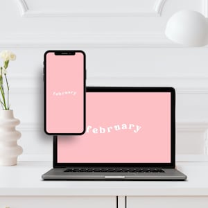 February Valentine&#39;s Day Wallpaper | iPhone Wallpaper Screen Background | Computer Wallpaper | Pink Phone Wallpapers | Long Distance Gift