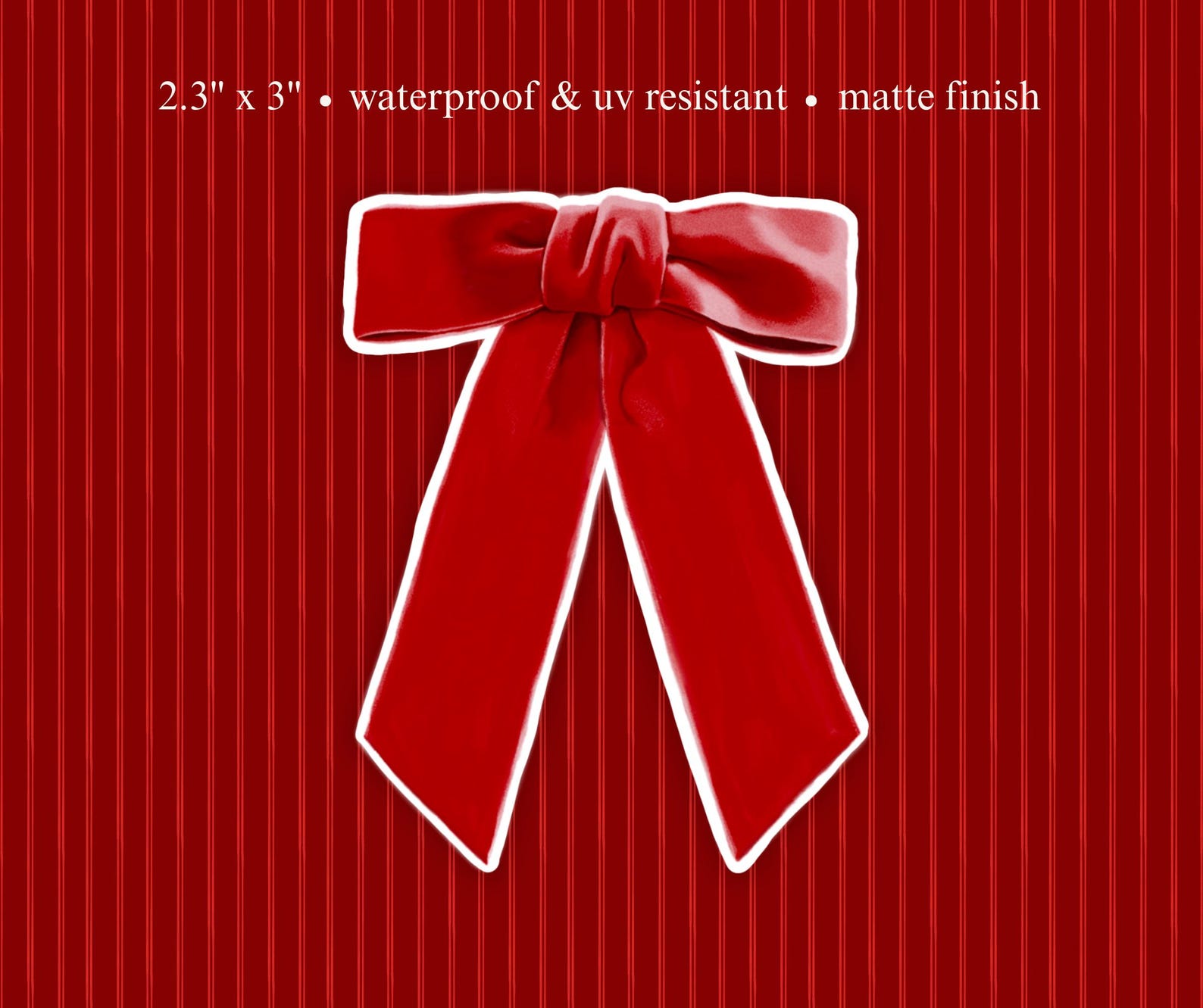 Red Bow Wrapping Sticker Red Velvet Bow Vinyl Sticker Decal - Etsy