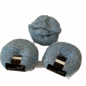 Karabella Yarns, Piuma Gold, blue-01, 60/20/20 mohair/metalic/poly, 50g/100m