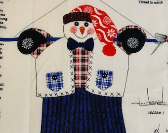Hang Around Snowman door panel Cotton fabric Christmas Winter printed fabric panel fabric Springs Industries Cut and sew
