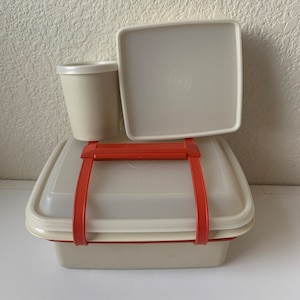 Vintage French Tupperware Bright Orange Lunch Box with Handle, Retro 1970s  Sandwich Holder for Child, Kids Meal Container from France
