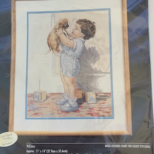 Bucilla &quot;Mine&quot; Puppy Dog Cross Stitch Kit #41790 New, sealed 1997