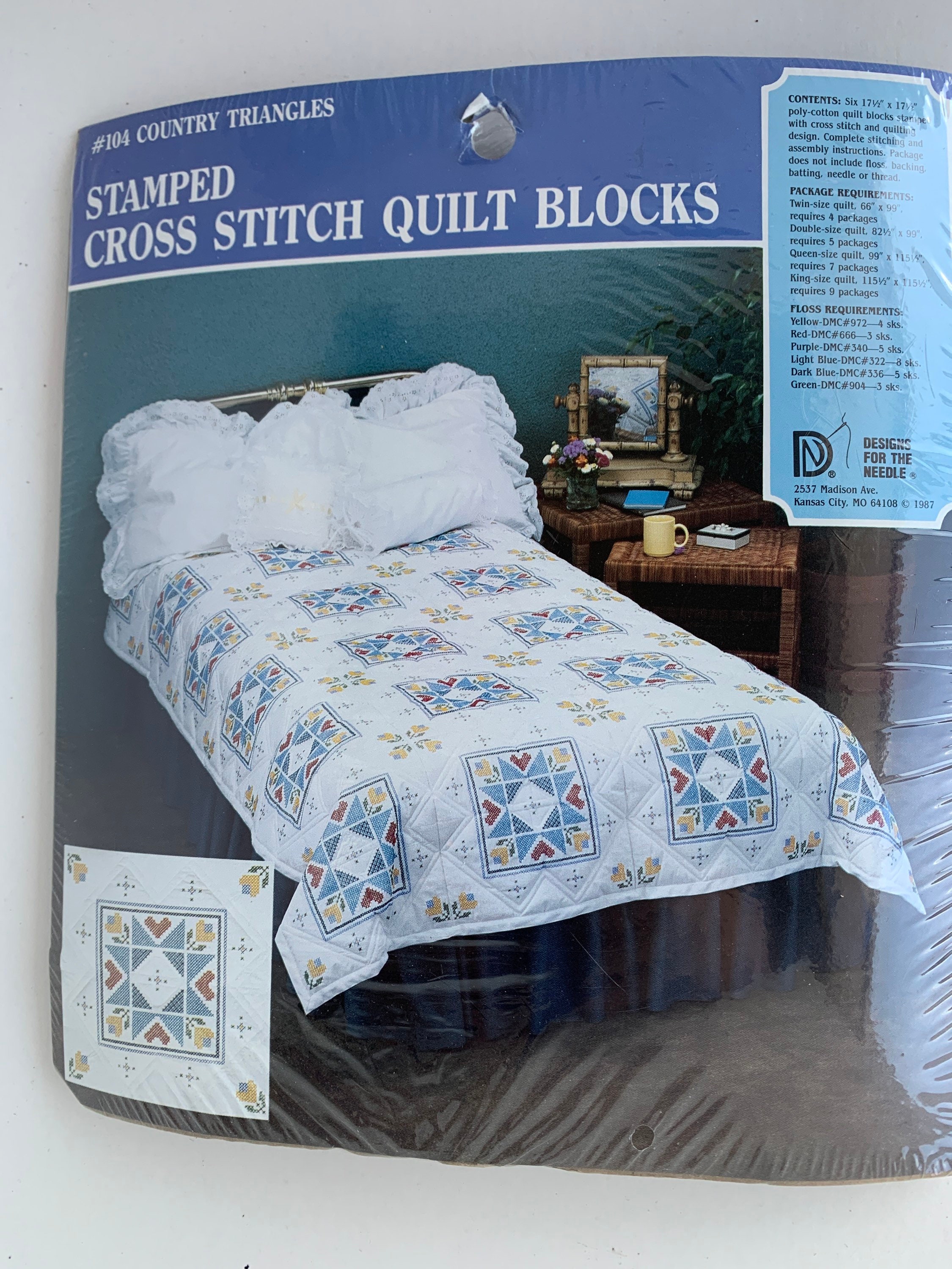 Little Friends Crib Quilt Kit, Stamped Cross Stitch, Columbia