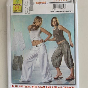 Burda 8316 Misses Wide Leg Hip Hugger Pants Pattern Two Styles Womens Vintage Sewing Pattern Size 6 8 10 12 14 16 18 UNCUT