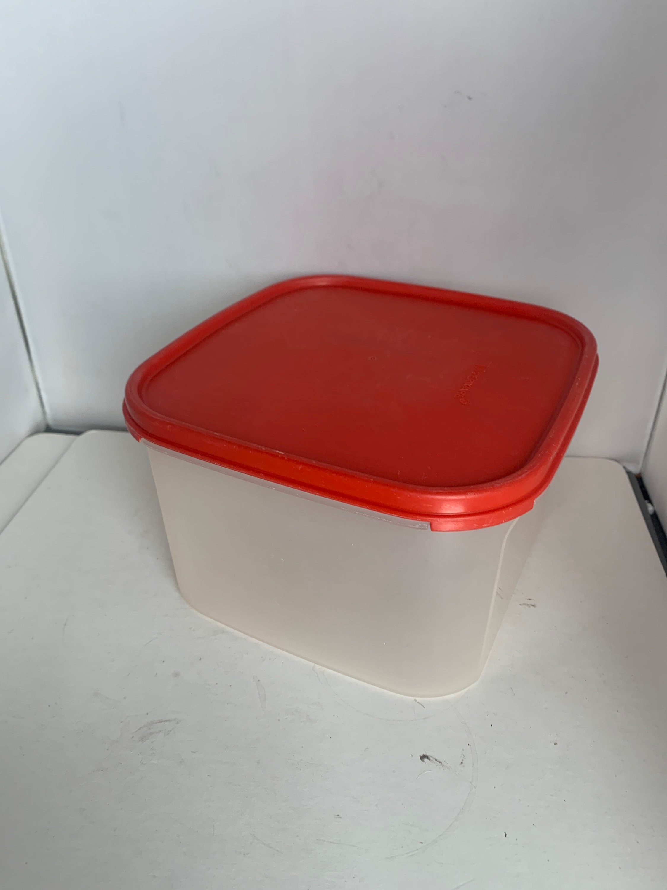 Vintage TUPPERWARE SPACE SAVER 4.5 Inch Tall Storage Container Canister  1243-10