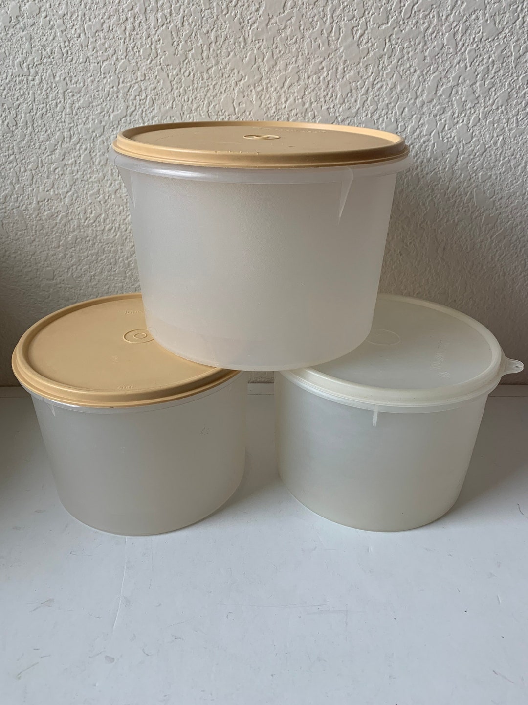 Tupperware Clear Canisters 266 265 Sheer or Beige Seal Etsy