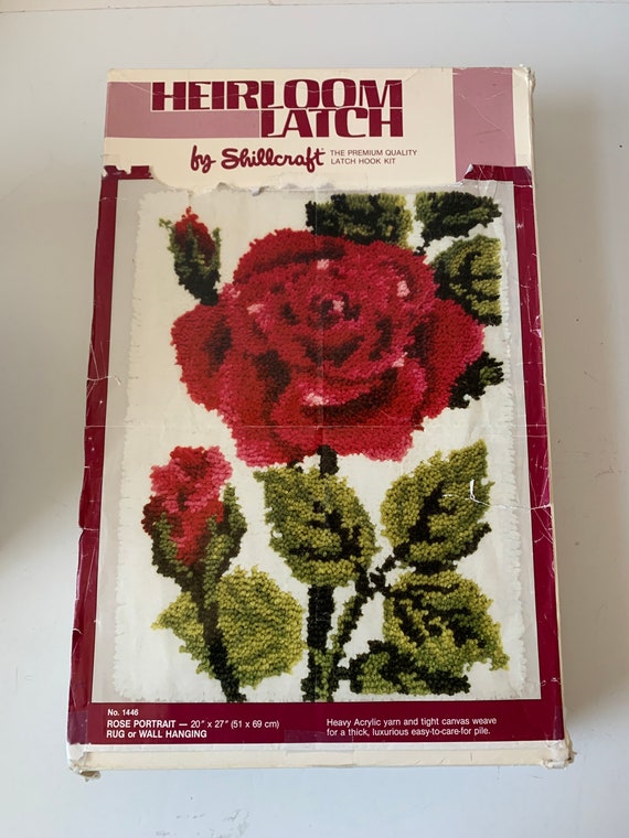 Shillcraft Heirloom Latch Hook Kit 1446 Rose Portrait Rug or Etsy