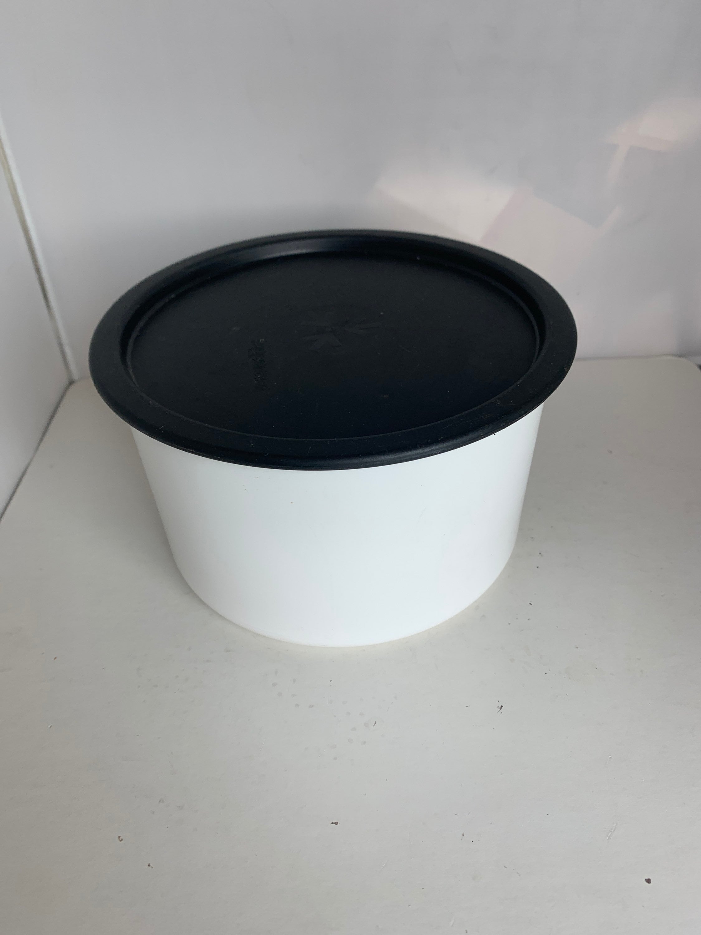 Vintage Tupperware Canister Set One Touch White W Red Lids