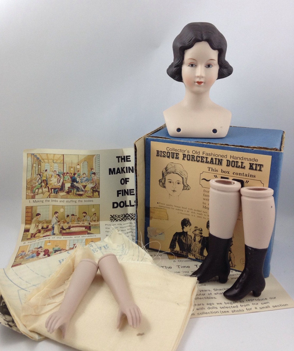 Vintage Shackman Bisque Porcelain Little Women Doll Kits Set Etsy