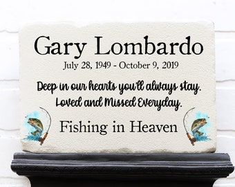 Fishing Memorial Acrylic Stake, Gone Fishing in Heaven Sympathy