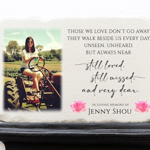 Custom Memorial Stone | Sympathy Gift | Those We Love Don&#39;t Go Away | Memorial Gift |  Memorial Tree Marker | Personalized Memorial