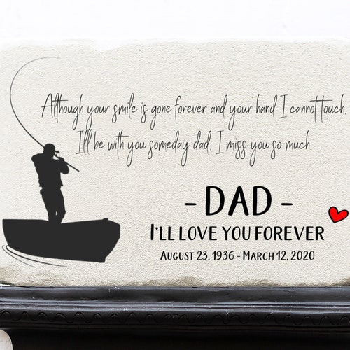 Custom Gone Fishing Memorial Stone Grandpa Memorial Etsy