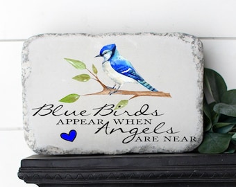 Bluebird Memorial Stone | Remembrance Garden Decor