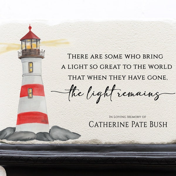 Personalized Memorial Stone | Only the Light Remains | Lighthouse Memorial | Temporary Grave Marker | Garden Stone | Sympathy Gift | Marker