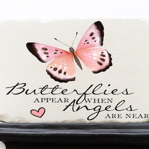 Memorial Stone | Butterflies Appear Angels are Near | Remembrance Stone | Sympathy Gift | Miscarriage Memorial | Memorial Garden Stone