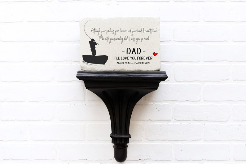 Custom Gone Fishing Memorial Stone Grandpa Memorial Etsy