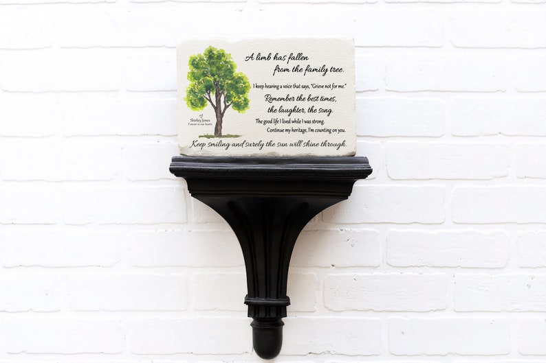 Memorial Stone Memorial Plaque Temporary Grave Marker Personalized Memorial Garden Stone Sympathy Gift A Limb Has Fallen Basic image 2