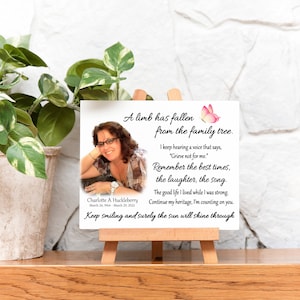 Memorial Sign | Memorial Plaque | Bereavement Gift | Personalized Memorial | Sympathy Gift | Loss of Grandparent | A Limb Has Fallen Quote