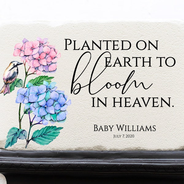 Planted On Earth To Bloom In Heaven | Miscarriage Memorial Stone | Baby Loss | Sympathy Gift | Memorial Garden | Grave Decoration