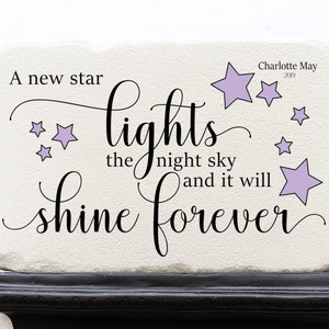 Miscarriage Memorial Stone | New Star | Boy or Girl | Temporary Grave Marker | Memorial Garden Stone | Sympathy Gift | Baby Loss