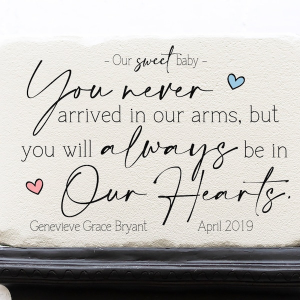 Miscarriage Memorial Stone | Baby Loss | Sympathy Gift | Always Be In Our Hearts | Memorial Garden | Grave Decoration | Memory Garden