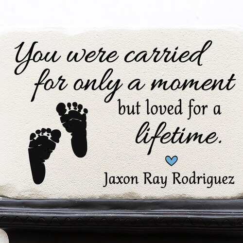 Miscarriage Memorial Stone | Baby Loss | Sympathy Gift | Loved for a Lifetime | Memorial Garden | Decoration | Generic or Actual Footprints