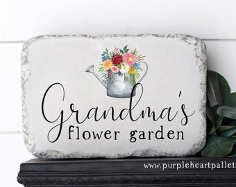 Grandma's Flower Garden | Mom's Garden Stone | Mother's Day Gifts | Garden Decor | Gift for Grandmother | Mimi's Garden | INDOOR/OUTDOOR