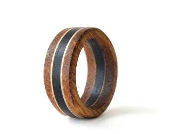 Whiskey barrel ring, Oak engagement ring, Wood ring, Whiskey wedding ring, 5 year anniversary gift, Custom promise ring