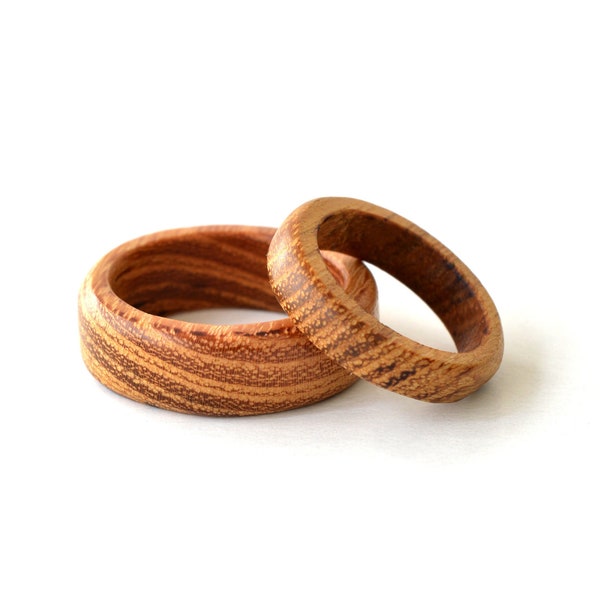 Wooden wedding band, Acacia wood ring, Matching couple ring, His and hers wedding bands, Custom engraved ring, Promise ring for couples
