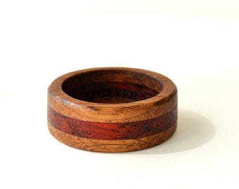 Wood ring, whiskey barrel ring, promise ring for him, engraved wood ring