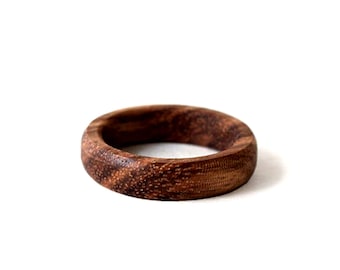 Zebrano wood ring, Male wedding band wood, Engraved wood ring, Initial ring, Mens wooden ring, 4mm wedding band, Couple promise rings