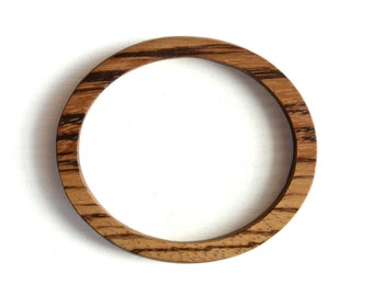 Men's wood ellipse bracelet, Zebra wood oval bracelet, Wooden elliptical bracelet, Women's wood jewelry, Organic bracelet, Gift for her