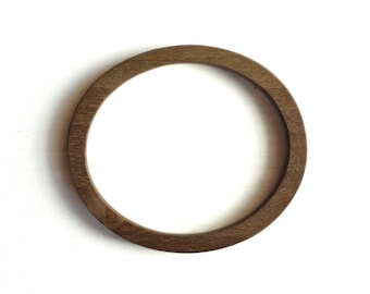 Walnut wood ellipse bracelet, Women wood bracelet, Wooden bracelet, Wood oval ellipse bracelet, Men's wood bracelet