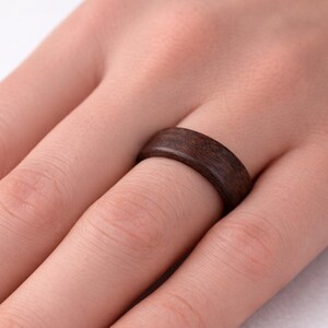 Walnut ring, Wooden ring, Male Wedding Band, Inside engraved ring, Mens wood ring, Couples wedding bands, Initial ring, Promise ring for him image 2