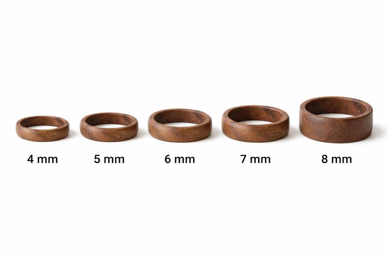 Walnut ring, Wooden ring, Male Wedding Band, Inside engraved ring, Mens wood ring, Couples wedding bands, Initial ring, Promise ring for him image 7