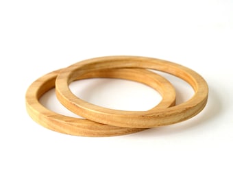 Maple wood bracelet set, Two piece set, Wooden bracelet women, Natural bracelet set