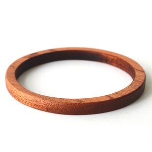 Acacia wood bracelet, Thin wooden bangles, Wood geometric bracelet, Circle wood bracelet for women, 40th birthday gifts, Engraved bracelet Mahogany wood