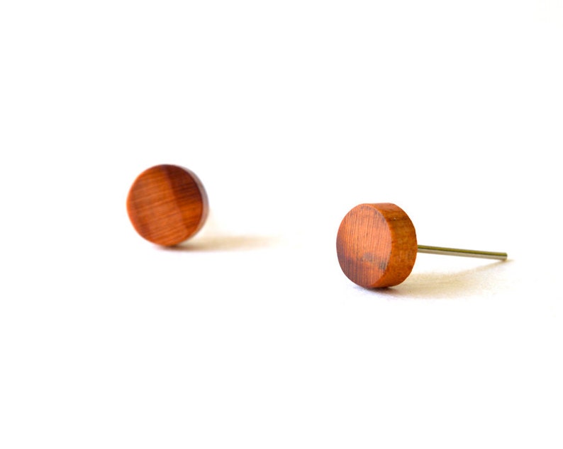 Wooden stud earrings mens earrings post earrings Etsy