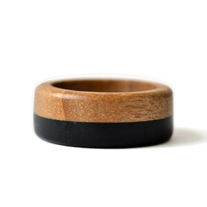 Men&#39;s wood ring, Walnut and ebony wood ring, Wedding wooden band, 5 year anniversary, Vegan ring, Couples wood ring, Wedding wood ring