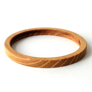 Acacia wood bracelet, Thin wooden bangles, Wood geometric bracelet, Circle wood bracelet for women, 40th birthday gifts, Engraved bracelet