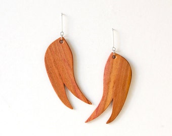 Wooden earrings, Geometric Earrings, Minimalist wood earrings, Women wood earrings