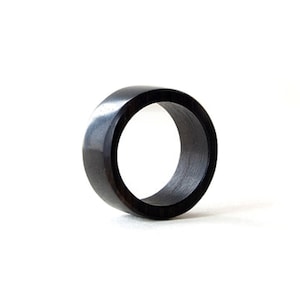 Ebony wood ring, Black wood ring, Simple wedding band, Couple promise rings, Wood ring with engraving, Black wood ring, 5 year anniversary
