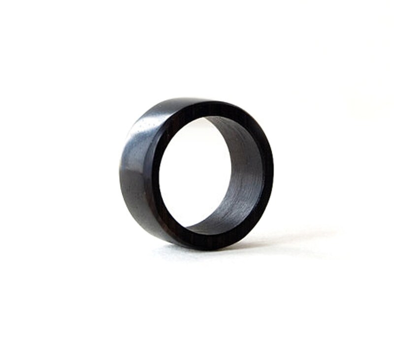 Ebony wood ring, Black wood ring, Simple wedding band, Couple promise rings, Wood ring with engraving, Black wood ring, 5 year anniversary